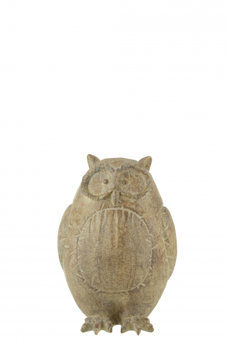 Figurina bufnita Owl, Compozit, Maro, 14x13x20 cm