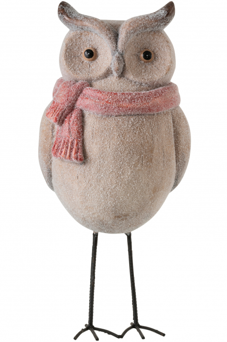 Figurina bufnita Owl, Compozit, Maro, 27x18x62 cm