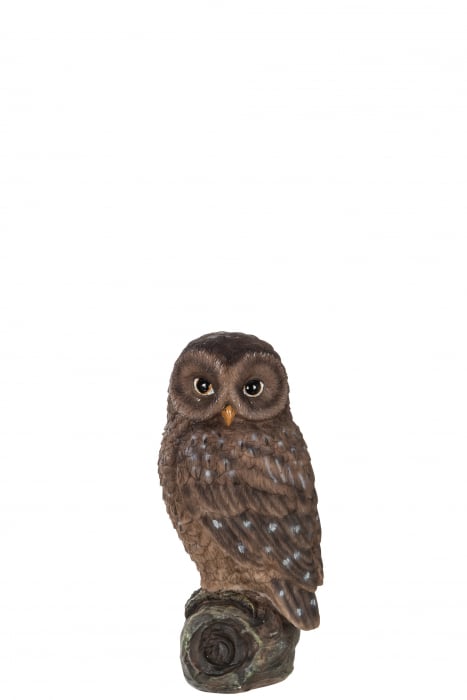 Figurina bufnita Owl, Compozit, Maro, 8x8x17 cm