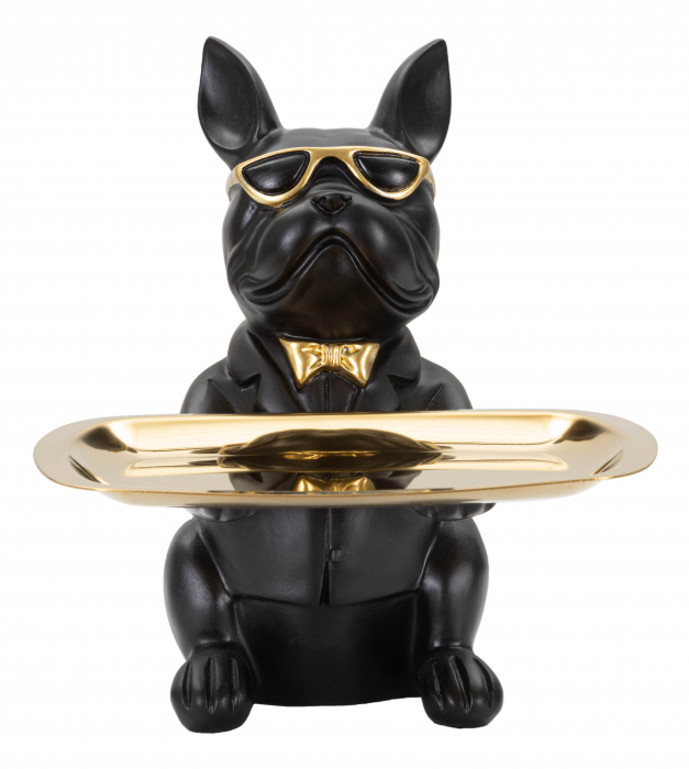Figurina Bull Dog, Rasina, Negru/Auriu, 23.5x19x20 cm [8]