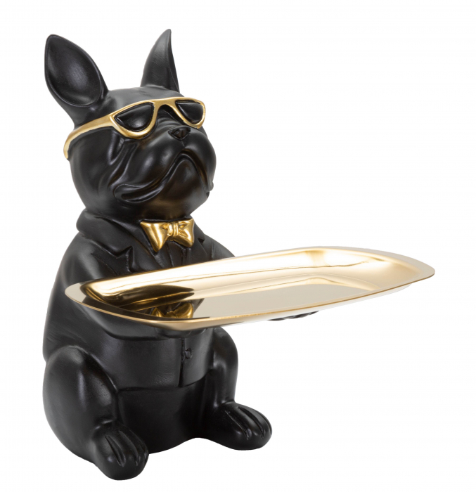 Figurina Bull Dog, Rasina, Negru/Auriu, 23.5x19x20 cm [9]