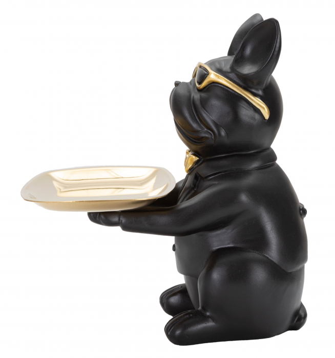Figurina Bull Dog, Rasina, Negru/Auriu, 23.5x19x20 cm [7]