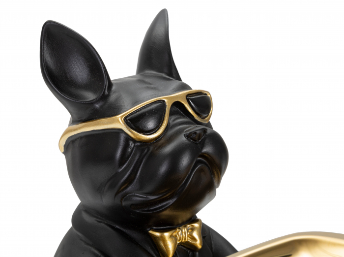 Figurina Bull Dog, Rasina, Negru/Auriu, 23.5x19x20 cm [4]