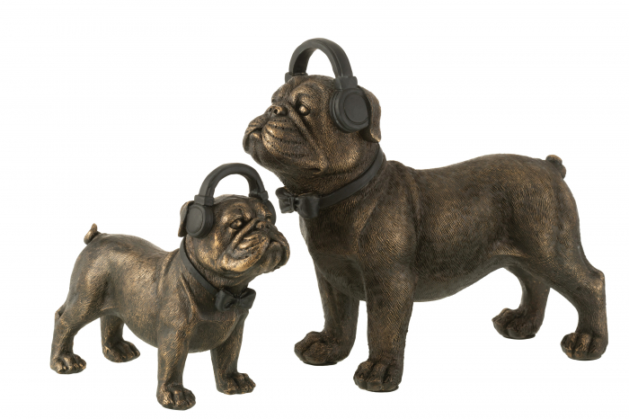 Figurina Bulldog Headphone, Rasina, Bronz, 28x11x25 cm [2]