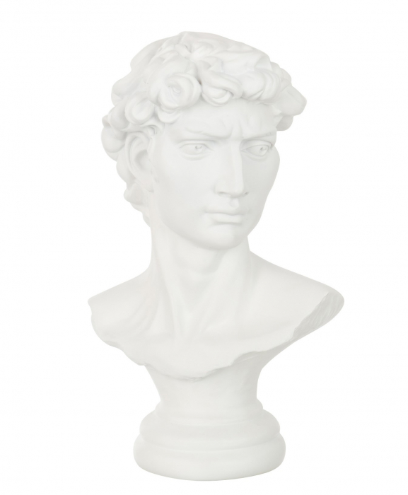 Figurina Bust David, Rasina, Alb, 23.5x13.5x28 cm