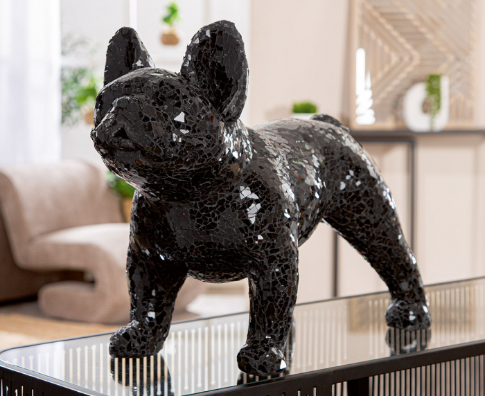 Figurină, Câine, Black Disco, Bulldog, Fibră de sticlă, negru, PU 1, L. 23 cm, L. 48 cm, H. 38 cm [6]