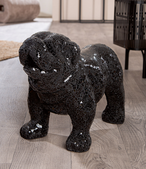 Figurină, Câine, Black Disco, Bulldog, Fibră de sticlă, negru, PU 1, L. 30 cm, L. 42 cm, H. 42 cm [3]