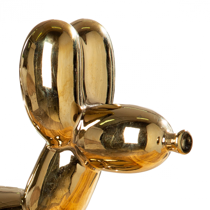 Figurină, Câine, Câine cu balon, Ceramica, aurie, PU 3, L. 8 cm, L. 20 cm, H. 17 cm [2]