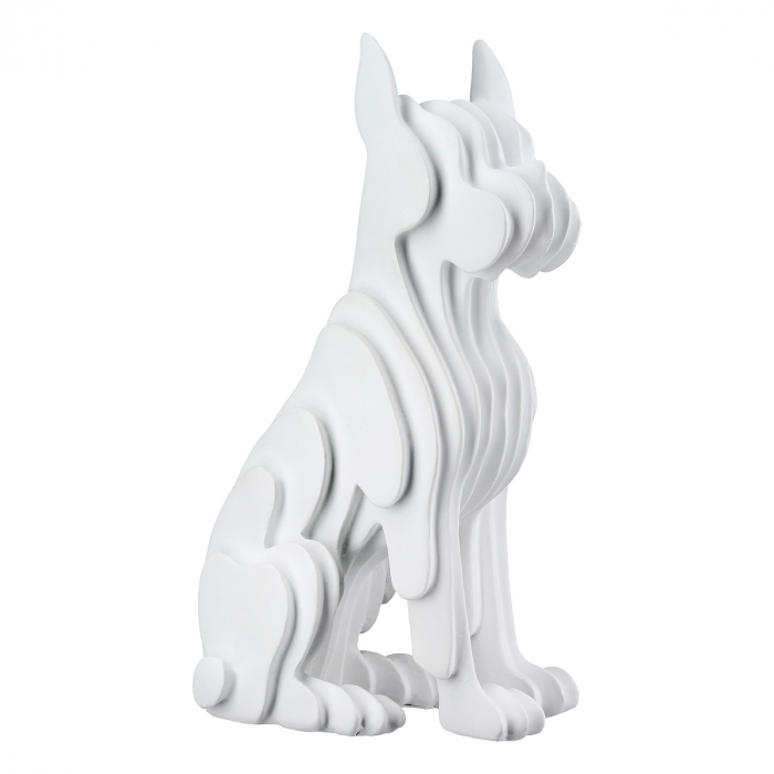 Figurină, Câine, Câine, Polirășină, alb, PU 3, L. 12 cm, L. 8 cm, H. 22 cm [1]