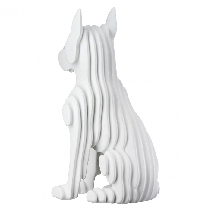 Figurină, Câine, Câine, Polirășină, alb, PU 3, L. 12 cm, L. 8 cm, H. 22 cm [3]