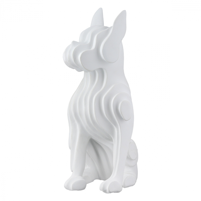 Figurină, Câine, Câine, Polirășină, alb, PU 3, L. 12 cm, L. 8 cm, H. 22 cm [2]