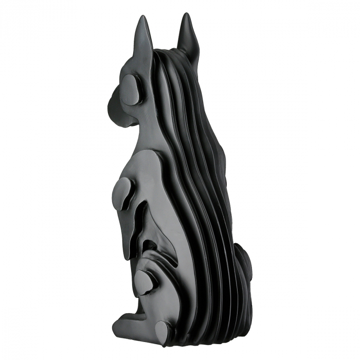 Figurină, Câine, Câine, Polirășină, negru, PU 2, L. 14,5 cm, L. 12,5 cm, H. 28,5 cm [3]