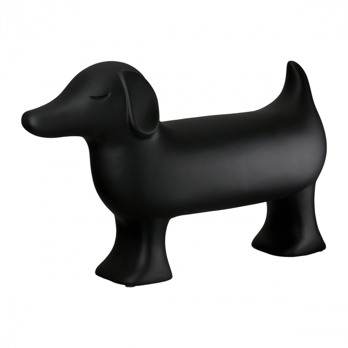 Figurină, Câine, Ceramica, negru, alb, PU 2, 2 buc. asortate, L. 11 cm, L. 35 cm, H. 23 cm [2]