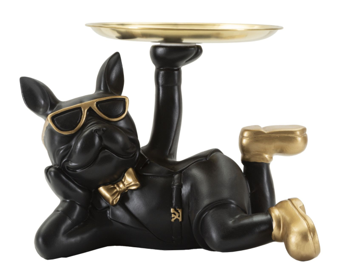 Figurina Caine cu tava, 23,5x13x18,5 cm (tava ø 14 cm) [1]