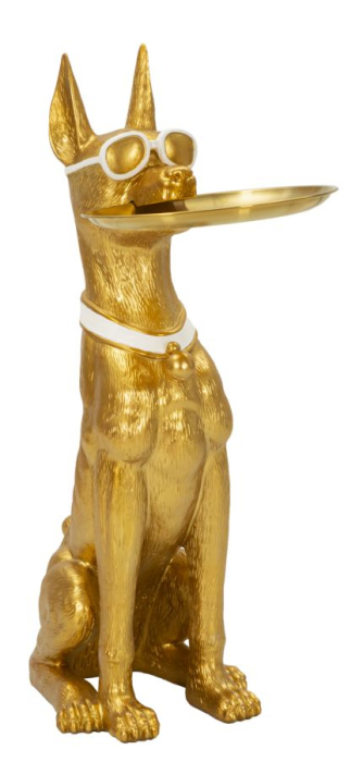 Figurina Caine cu tava, 27x51x74 cm (tava ø 30 cm) [1]