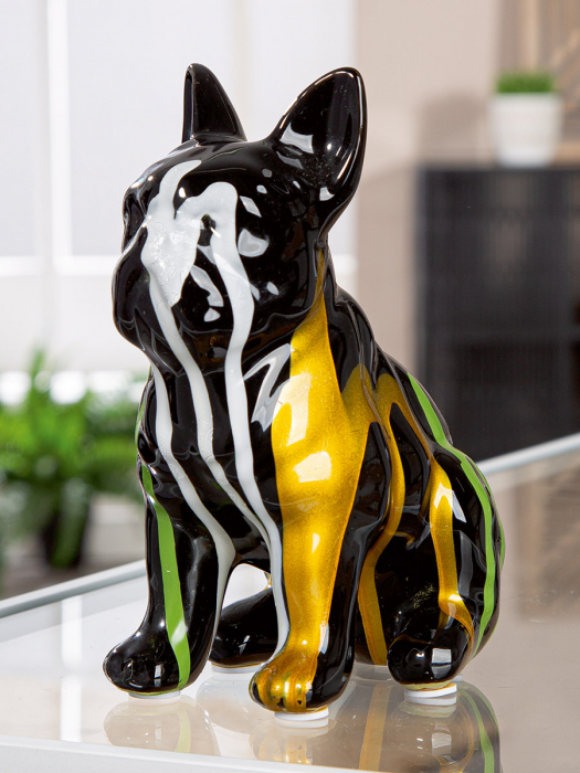 Figurină, Câine, Scuro, Bulldog, Ceramica, negru, multicolor, PU 2, L. 10 cm, L. 15 cm, H. 19 cm [4]