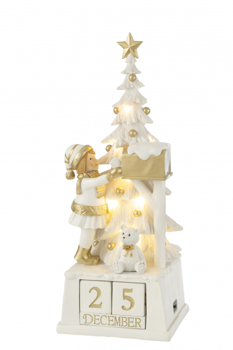 Figurina Calender Xmas Tree, Rasina, Alb, 18.5x18x49.5 cm [2]