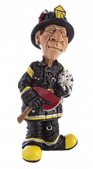 Figurina caricatura Fireman, Rasina, Multicolor, 12x9x26.5 cm