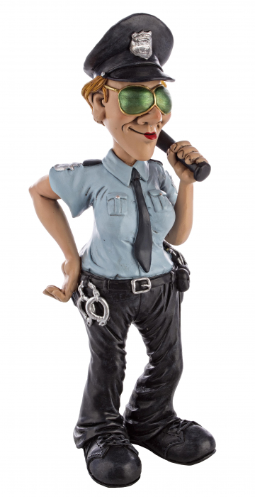 Figurina caricatura Police, Rasina, Multicolor, 10.5x9.5x25.5 cm