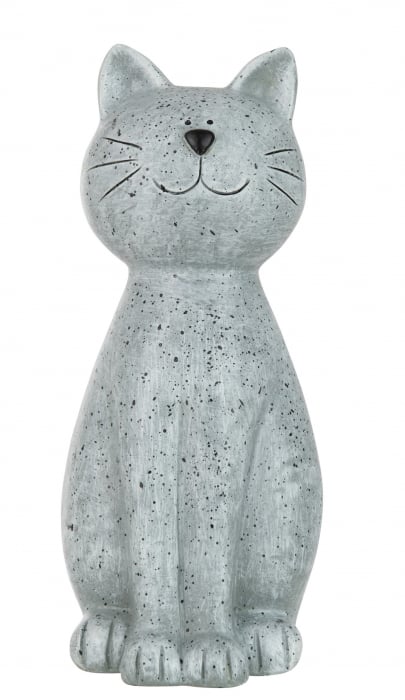 Figurina Cat, Rasina, Gri, 17x17x32.5 cm