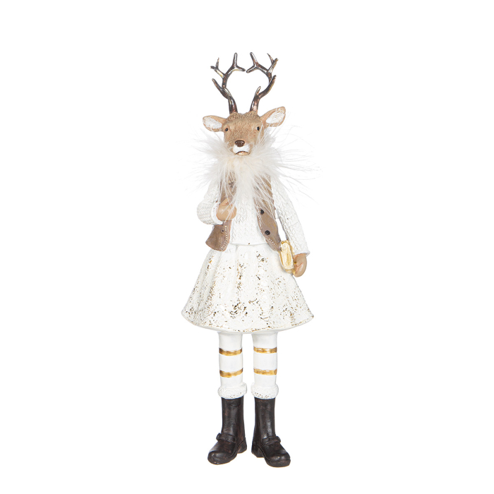 Figurina, Cerb, „Gerd & Gerda”, Material textil, maro, crem, PU 2, 2 asortate, L. 12 cm, L. 13 cm, H 39 cm [2]