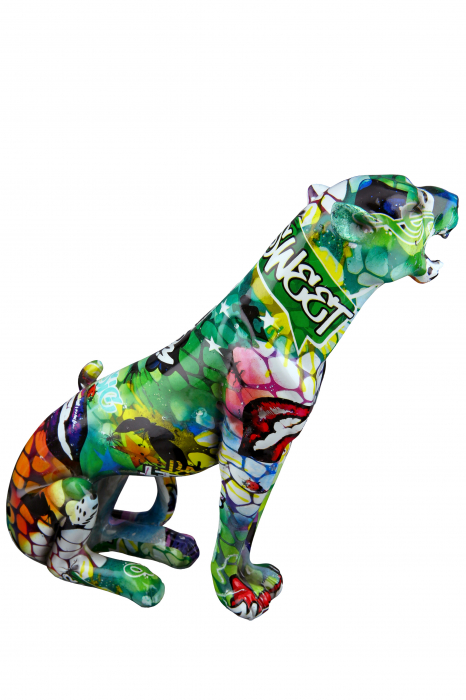 Figurina Cheetah Street Art, Rasina, Multicolor, 20x20x6 cm [4]