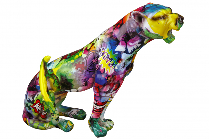 Figurina Cheetah Street Art, Rasina, Multicolor, 28x21.5x7 cm [2]