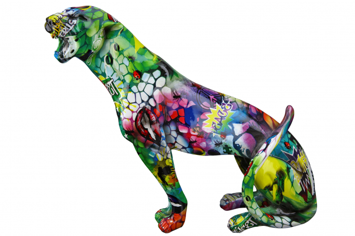 Figurina Cheetah Street Art, Rasina, Multicolor, 33x28x9 cm [2]