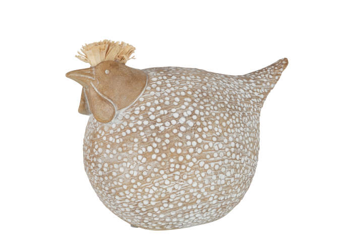 Figurina Chicken Boho, Rasina, Bej, 29.5x16x20.5 cm