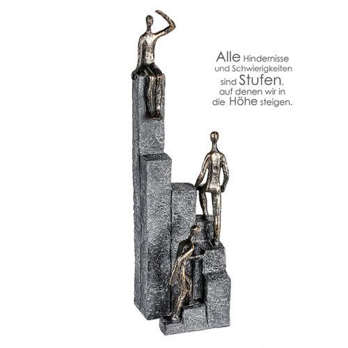 Figurina climbing, rasina, bronz gri, 11x10x39 cm GILDE