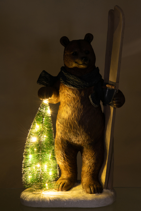 Figurina, Copac cu LED-uri, urs/ schi, multicolora [3]