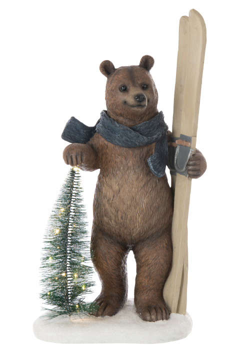 Figurina, Copac cu LED-uri, urs/ schi, multicolora [2]