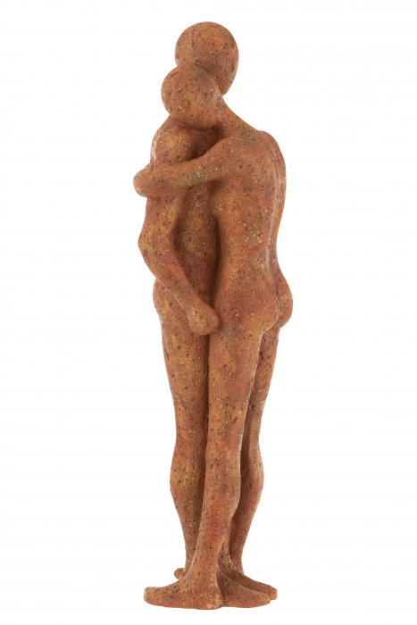 Figurina Couple Hugging, Rasina, Portocaliu, 16x13x46.5 cm
