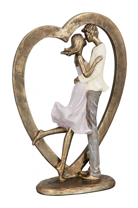 Figurina Couple in Heart, Rasina, Multicolor, 7x18x27 cm
