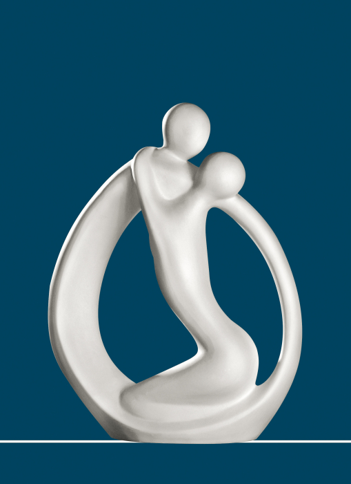 Figurina Couple Partner Circle, ceramica, crem, 25x8x34 cm [2]