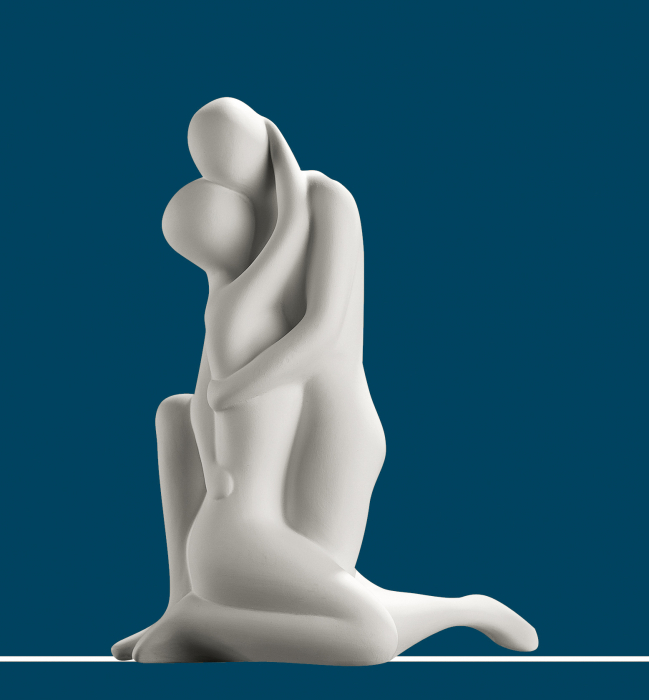 Figurina Couple You and me, ceramica, crem, 31 cm [2]