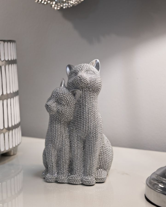 Figurina, Cuplu de pisici sclipitoare 13x10x21 cm [5]