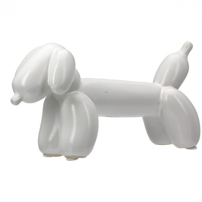Figurină, Dachshund, Dachshund balloon dog, Balon câine, Ceramica, alb, PU 2, L. 10 cm, L. 20,5 cm, H. 10 cm [1]