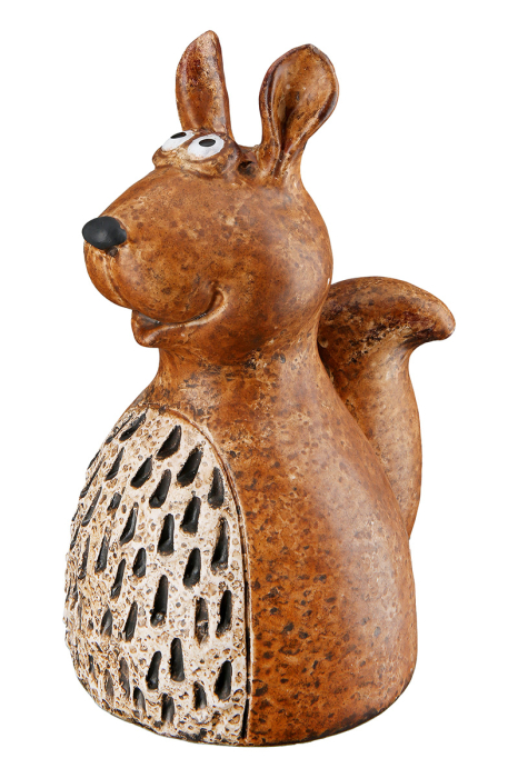 Figurina de gard, Cerb, "Tierwelt", Ceramica, maro, portocaliu, PU 6, Asortat de 3 ori, L. 12 cm, L. 12 cm, H 17 cm [4]