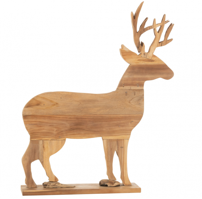 Figurina Deer, Lemn, Natural, 90x19x95 cm 90x19x95