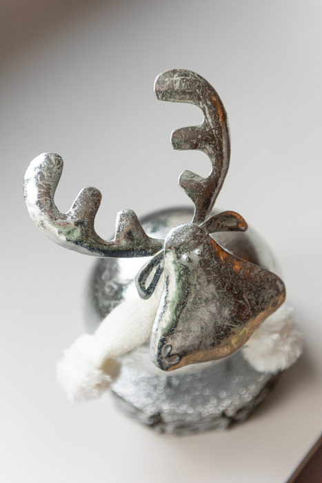Figurina Deer, Metal, Argintiu, 24x24x24.5 cm [3]