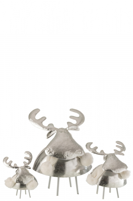 Figurina Deer, Metal, Argintiu, 24x24x24.5 cm [2]