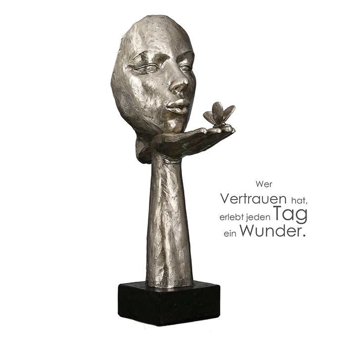 Figurina Desire rasina, argintiu, 34x10x16.5 cm GILDE