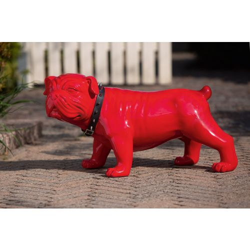 Figurina Dog Bobby, Fibra de sticla, Rosu, 62x38 cm