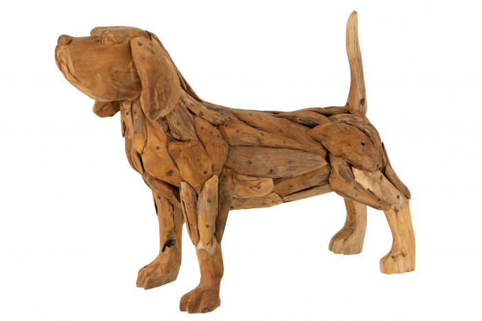 Figurina Dog Pieces, Lemn, Natural, 69x19x51 cm 69x19x51