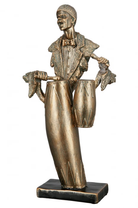 Figurina Drum Player, Rasina, Auriu, 8x17x35 cm [3]