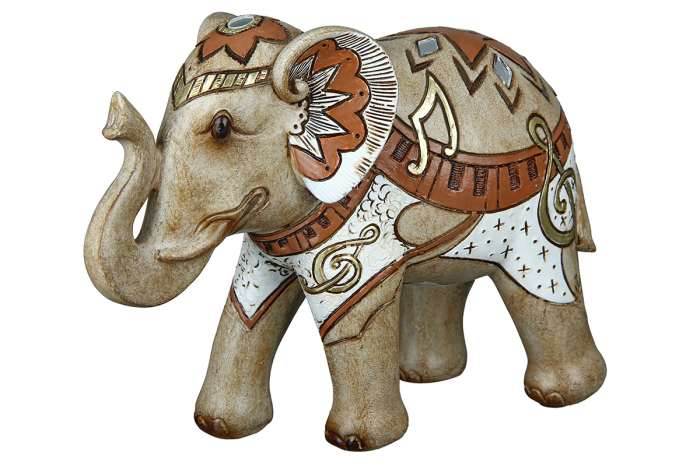 Figurina Elephant Musical, Rasina, Multicolor, 18x13.5x8 cm