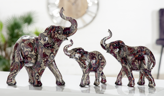 Figurina Elephant Sahel, rasina, multicolor, 28x30x11 cm