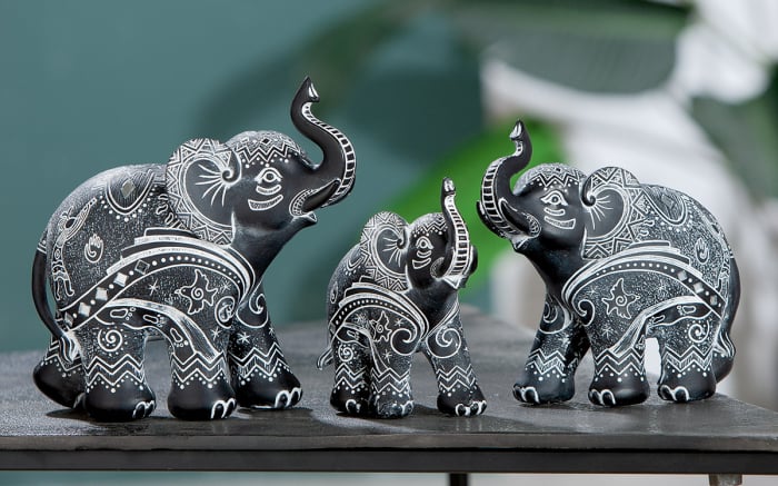 Figurina Elephant Simbo, Rasina, Negru, 7x14x13 cm