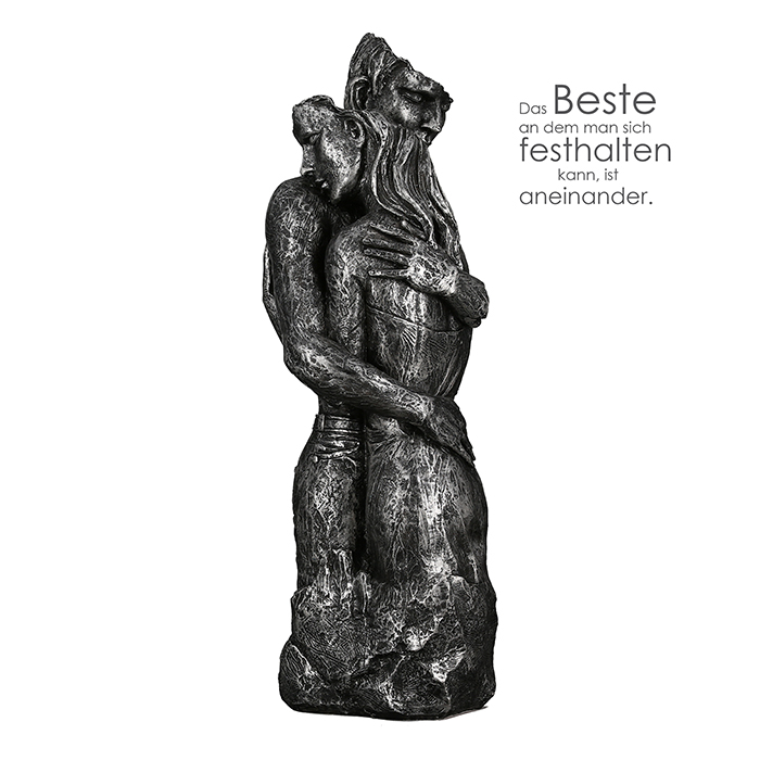 Figurina Embrace rasina, argintiu, 49x17.5x16.5 cm imagine 2021 lotusland.ro